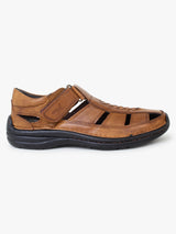 Kieran Tan Leather Sandals - The Heels India
