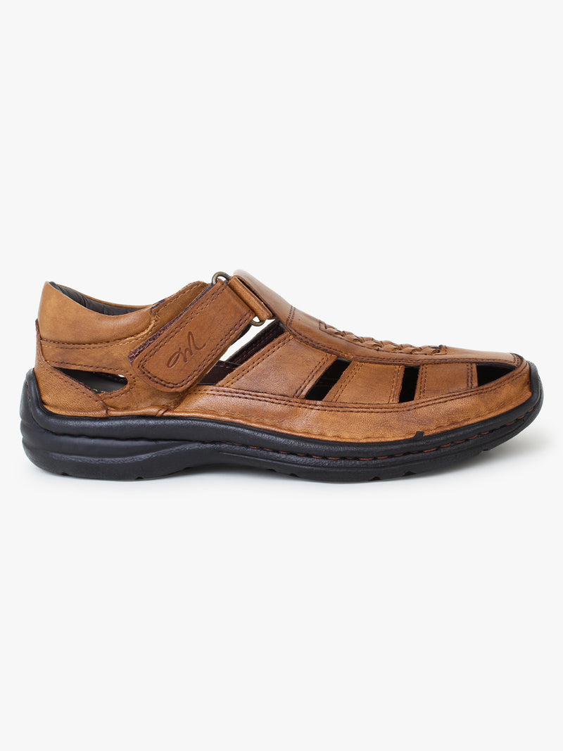 Kieran Tan Leather Sandals - The Heels India