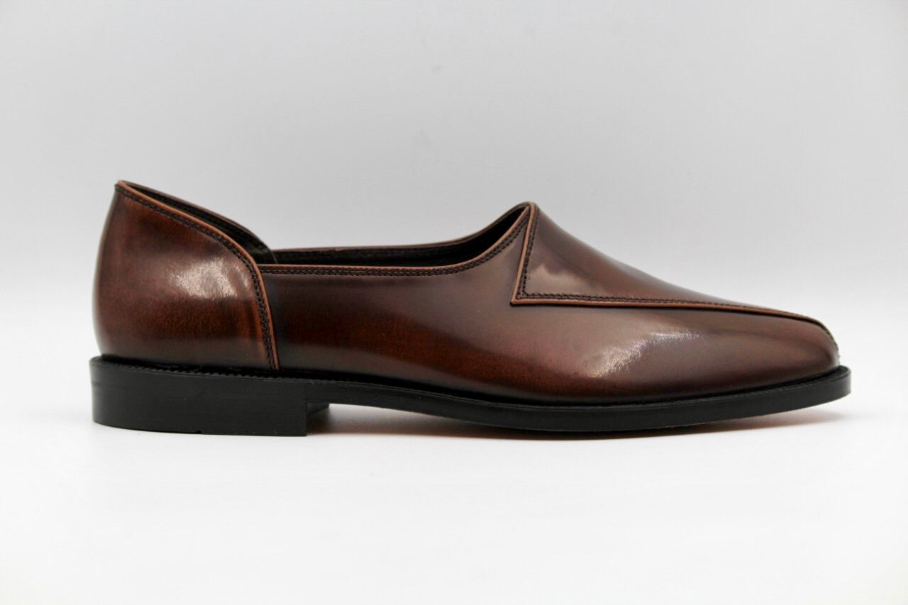 Mirabel Brown Leather Sole Ethnic shoes - The Heels India