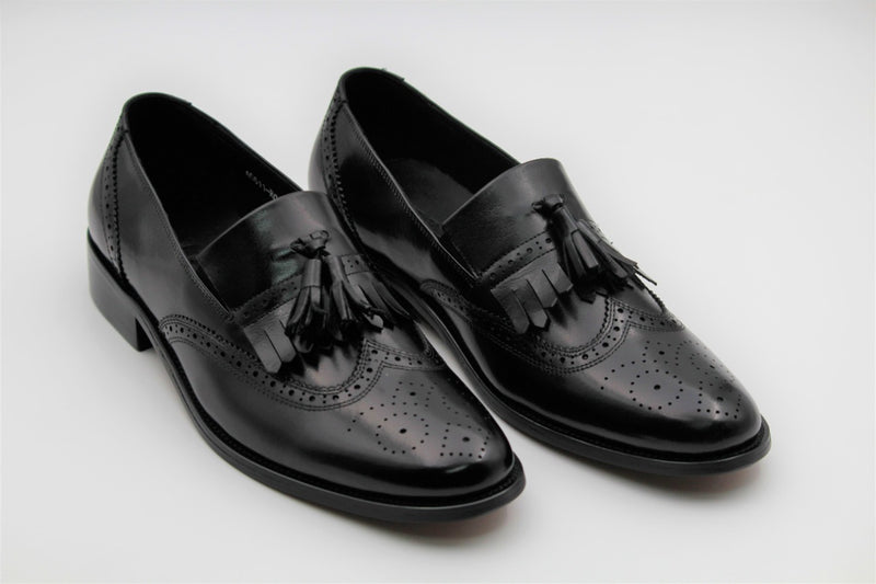 Malcolm Black Leather Frills - The Heels India
