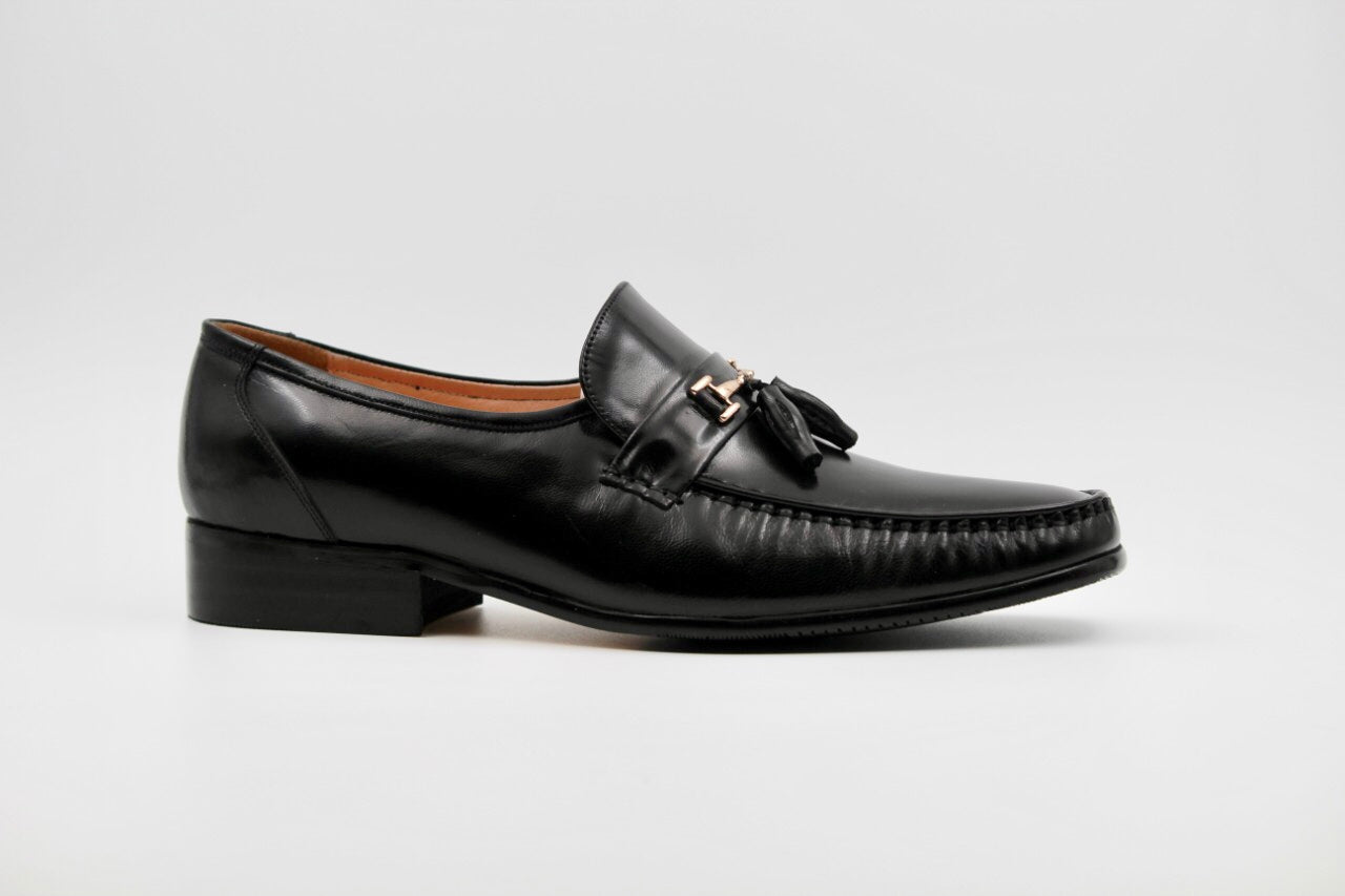 Ingrid Black Leather Formal Loafers - The Heels India