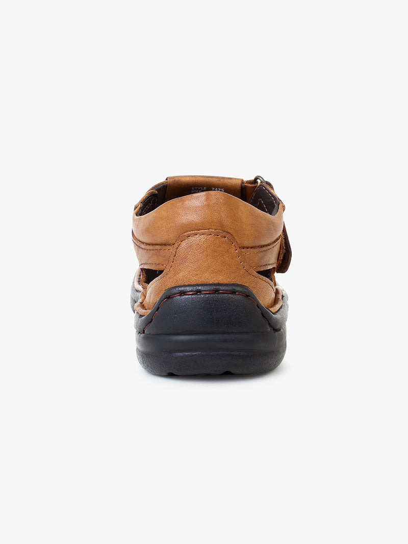 Kieran Tan Leather Sandals - The Heels India